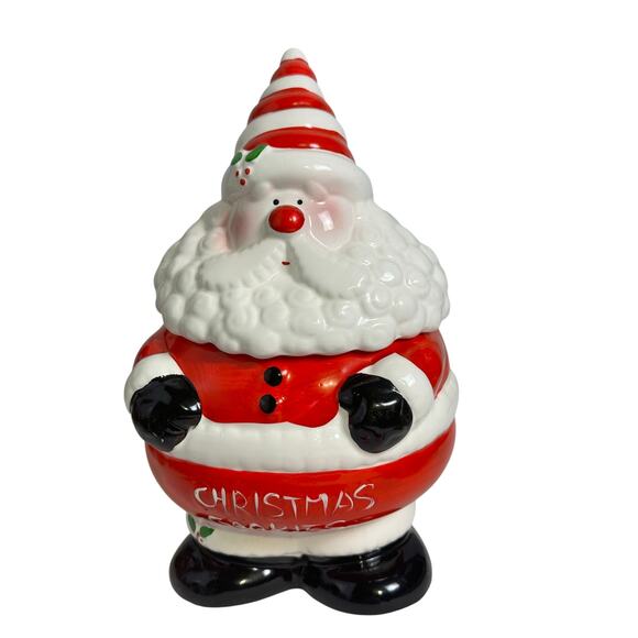 Super Cute Ceramic Santa Cookie Jar in Original Box - Picture 8 of 9